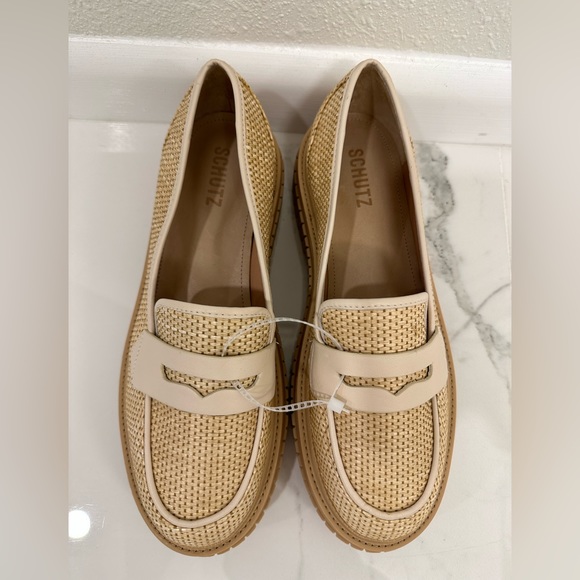 SCHUTZ Viola Weekend Loafer in Areia & Off White - Picture 3 of 8